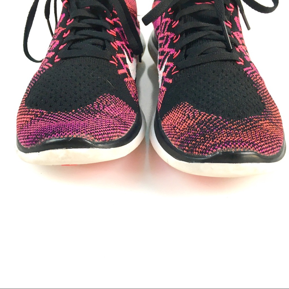 Nike Free 4.0 Flyknit Sneakers Pink and Black 8 - Picture 3 of 9